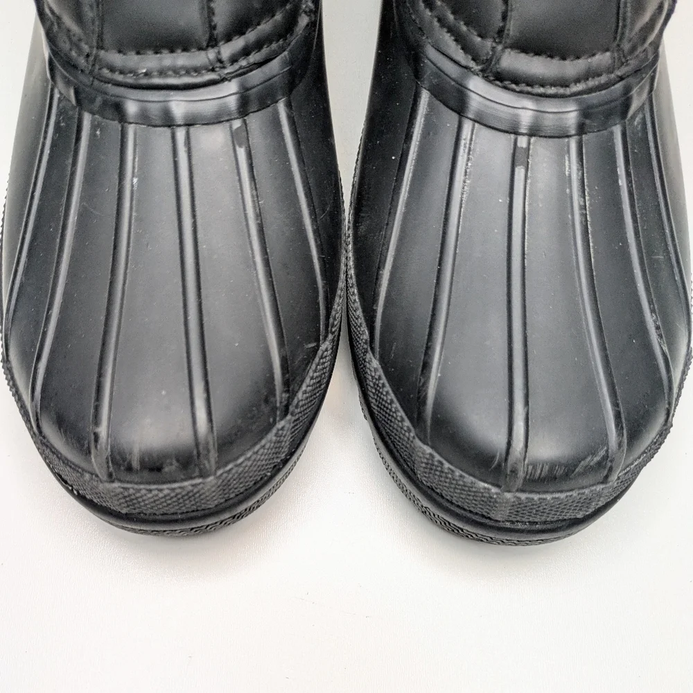 Sperry Black Quilted Duck Boots Winter Snow Lace Up Women's Size 8
